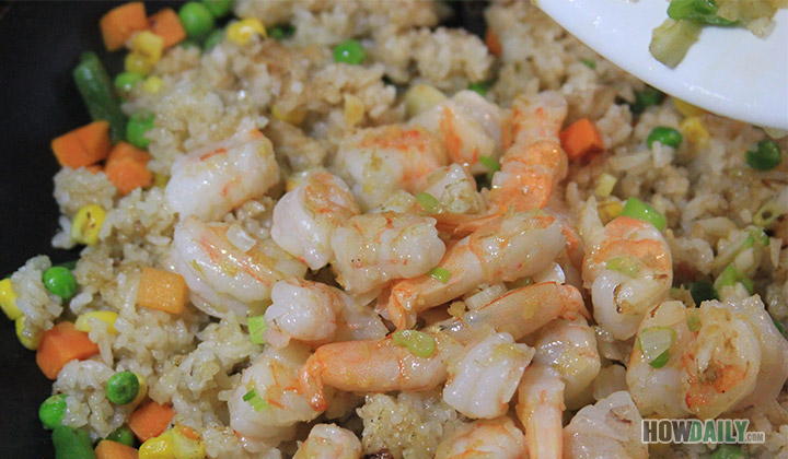 Add cooked shrimp