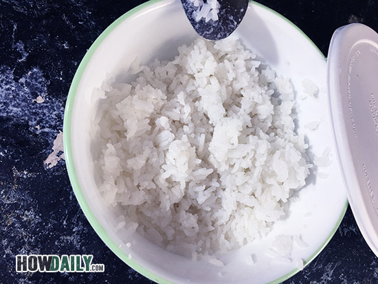 Microwave cooked white rice