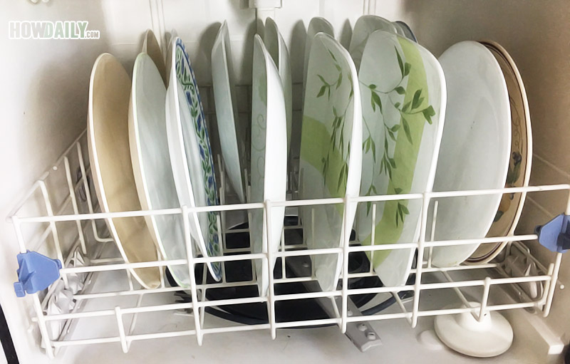 Plates & serving dishes in a dishwasher