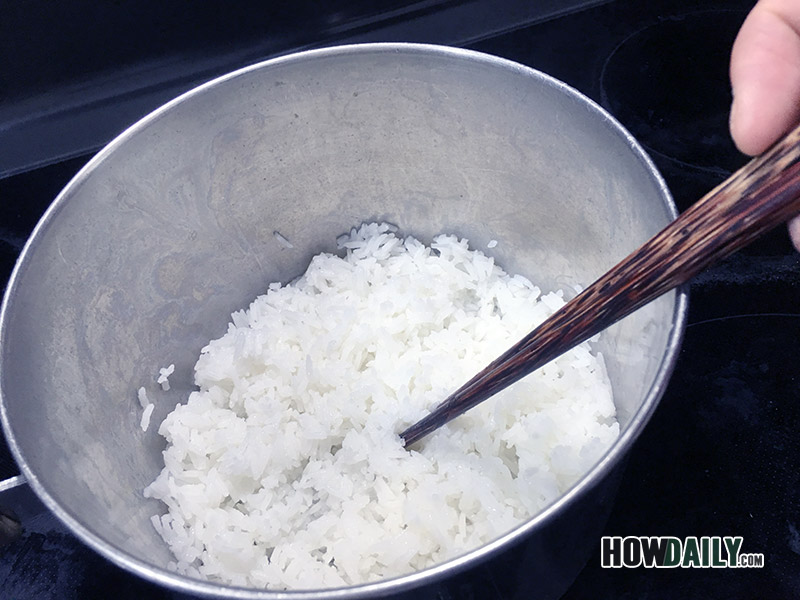 Step 8 - Stir your cooked rice