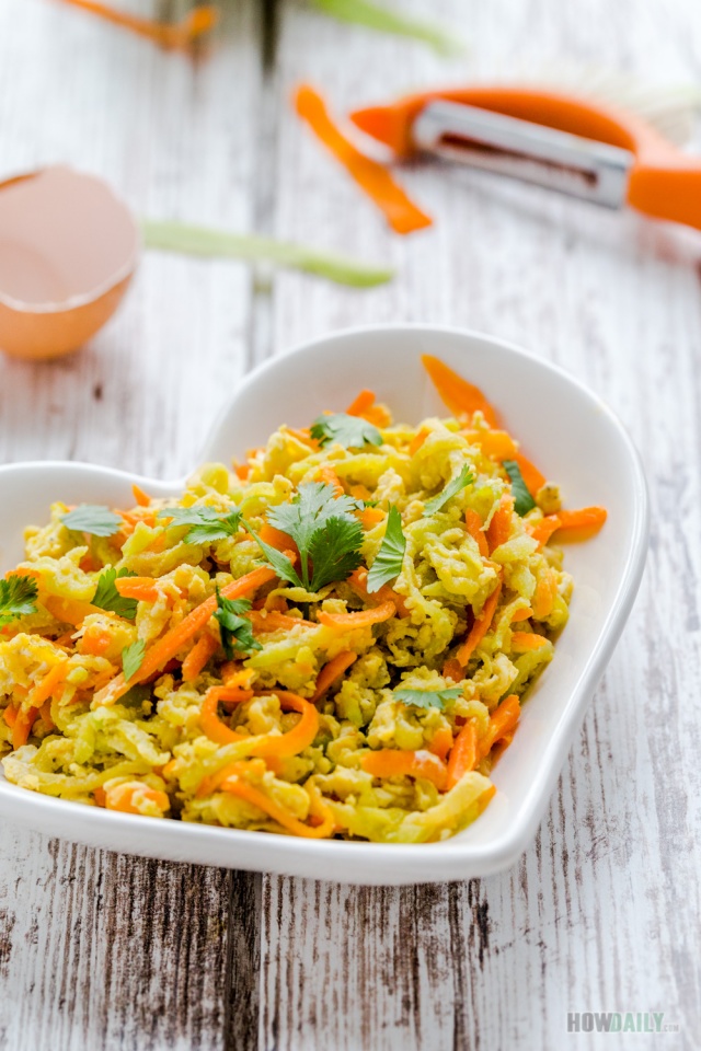 Healthy chayote squash egg stir-fried