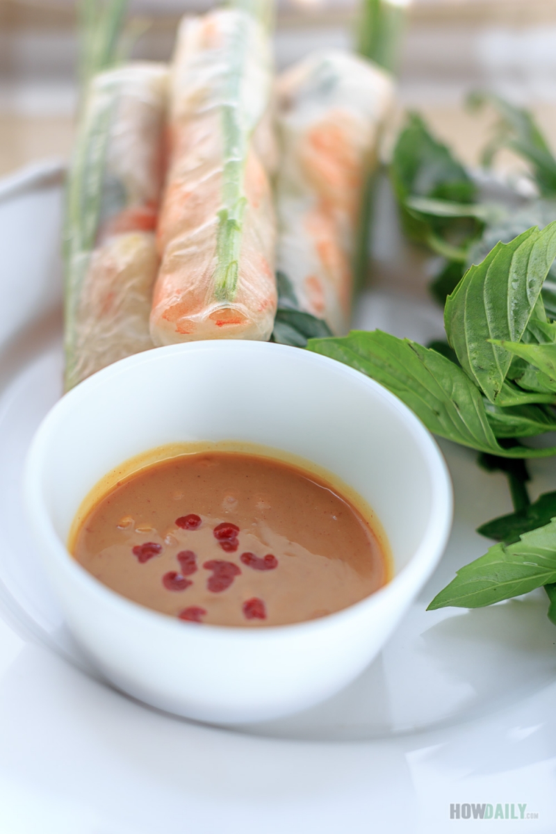 How to Make Vietnamese Spring Rolls & Peanut Dipping Sauce Recipe