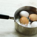 Place eggs in a pot with water