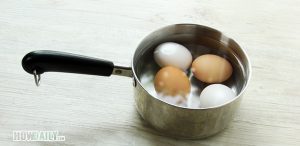 Place eggs in a pot with water