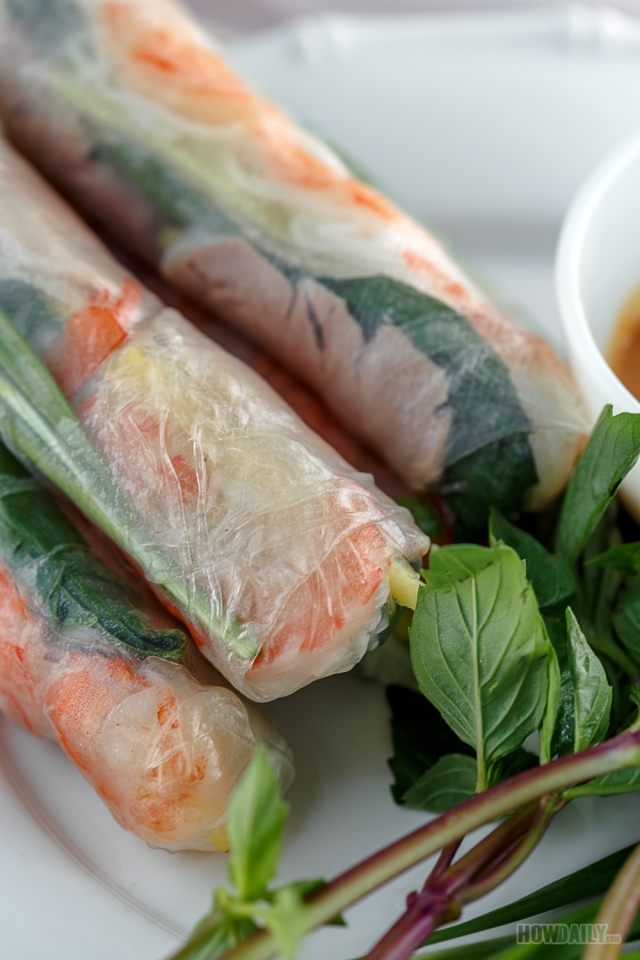 Vietnamese spring roll dish