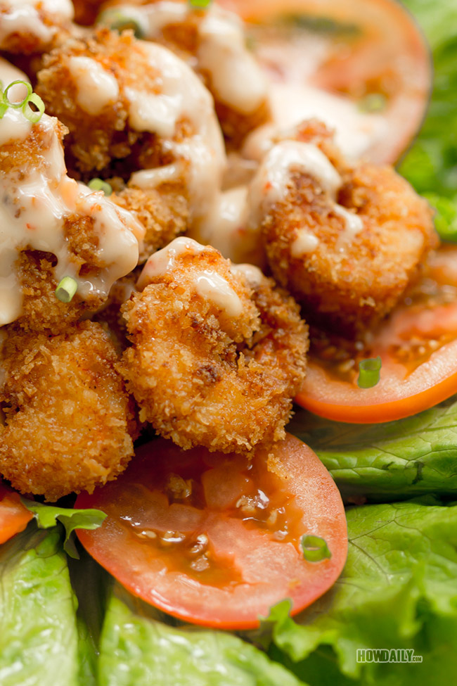 Delicious fried shrimp