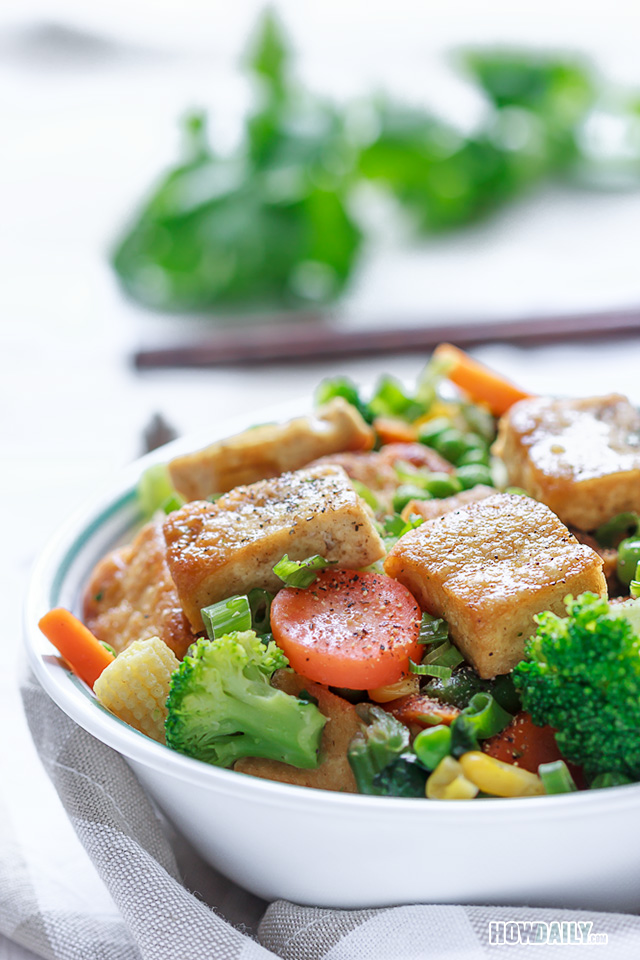 Step-by-step Tofu Stir-fry With Vegetable Recipe - Simple Vegan Meal