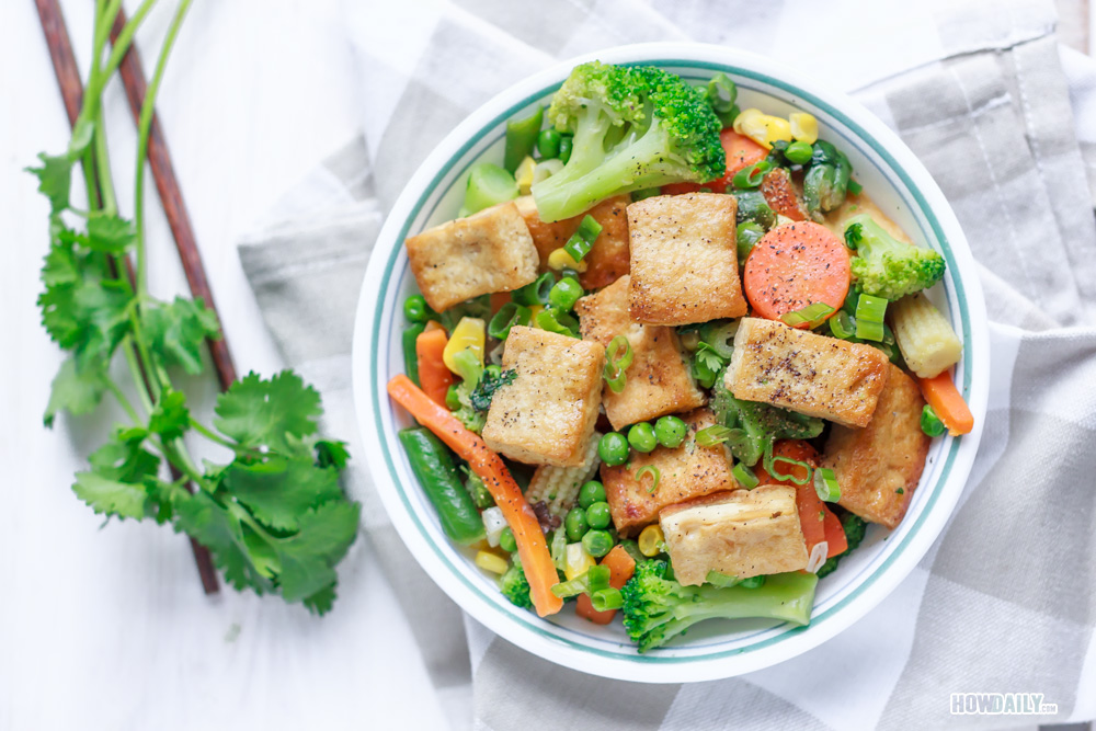 Vegetable and tofu stir-fry