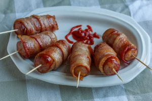 Easy bacon wrapped brats
