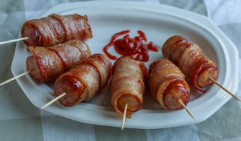Easy bacon wrapped brats