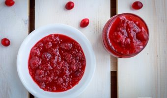 Beautiful red on cranberry compote