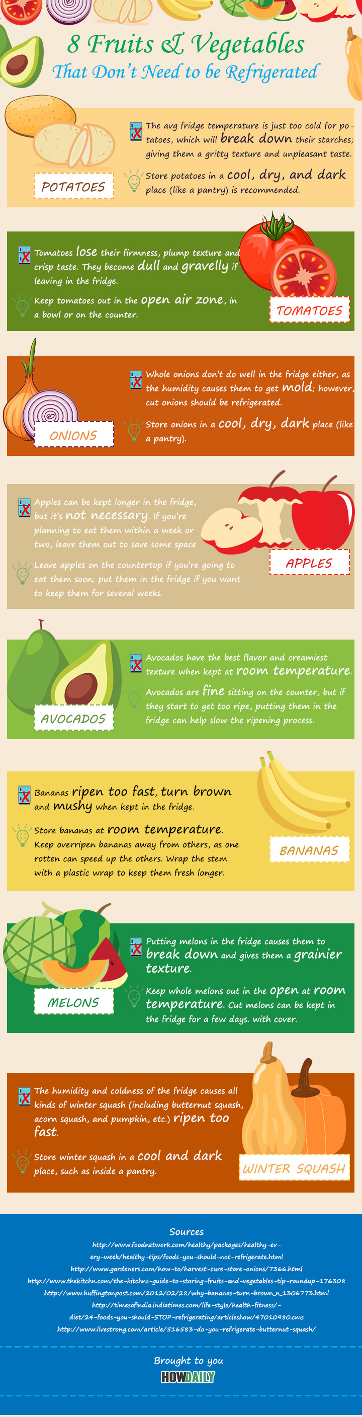 Infographic 8 Fruits & Vegetables That Don’t Need to be Refrigerated