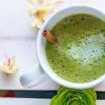 Recipe for matcha latte with cinnamon apple