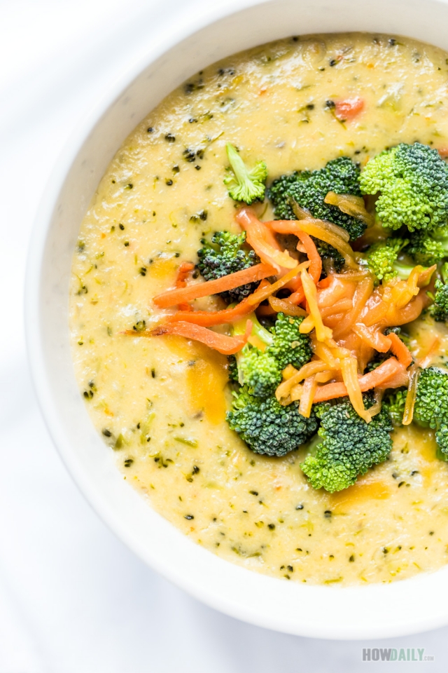 Broccoli cheese soup bowl