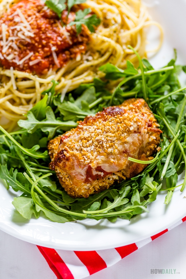 Crispy grilled chicken Parmesan