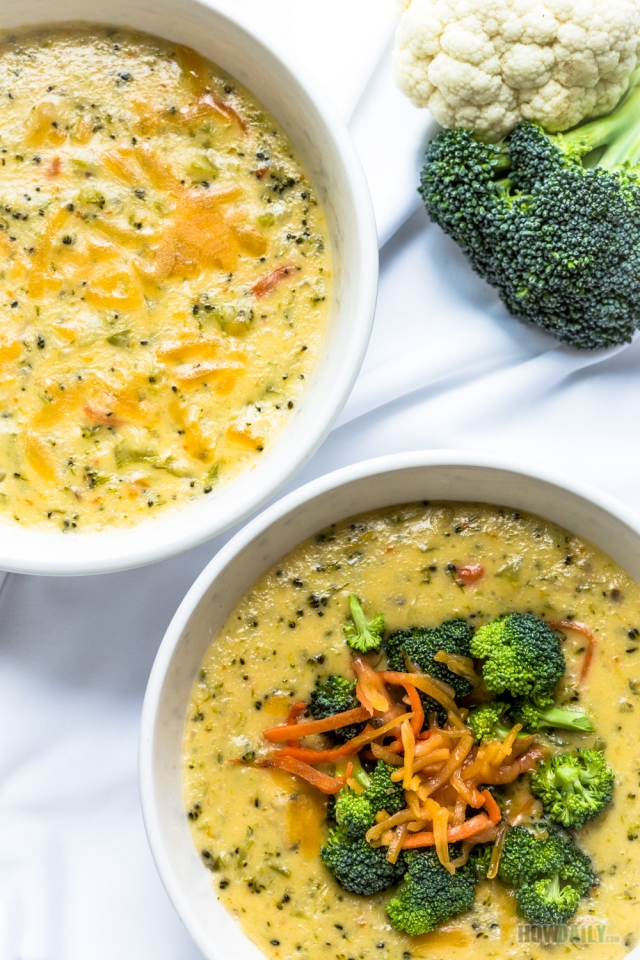 Broccoli cauliflower cheese soup