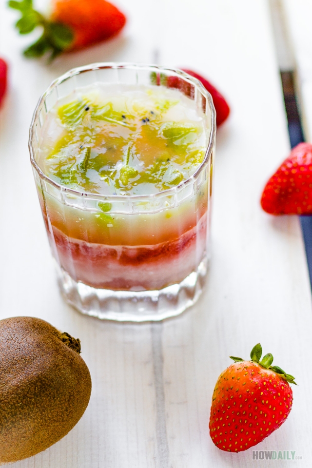 Strawberry Kiwi agar-agar jelly
