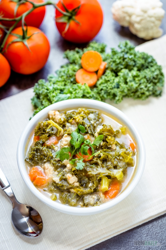 Paleo chicken kale soup