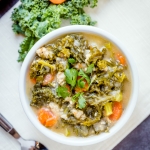 Creamy kale soup with chicken