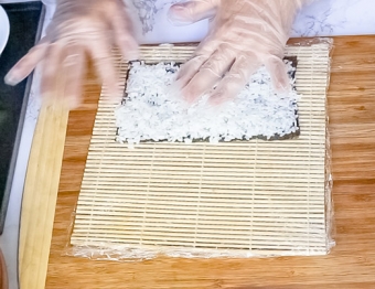 Spread sushi rice