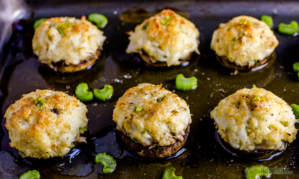 Baked Crab Stuffed Mushrooms with Cream Cheese Recipe