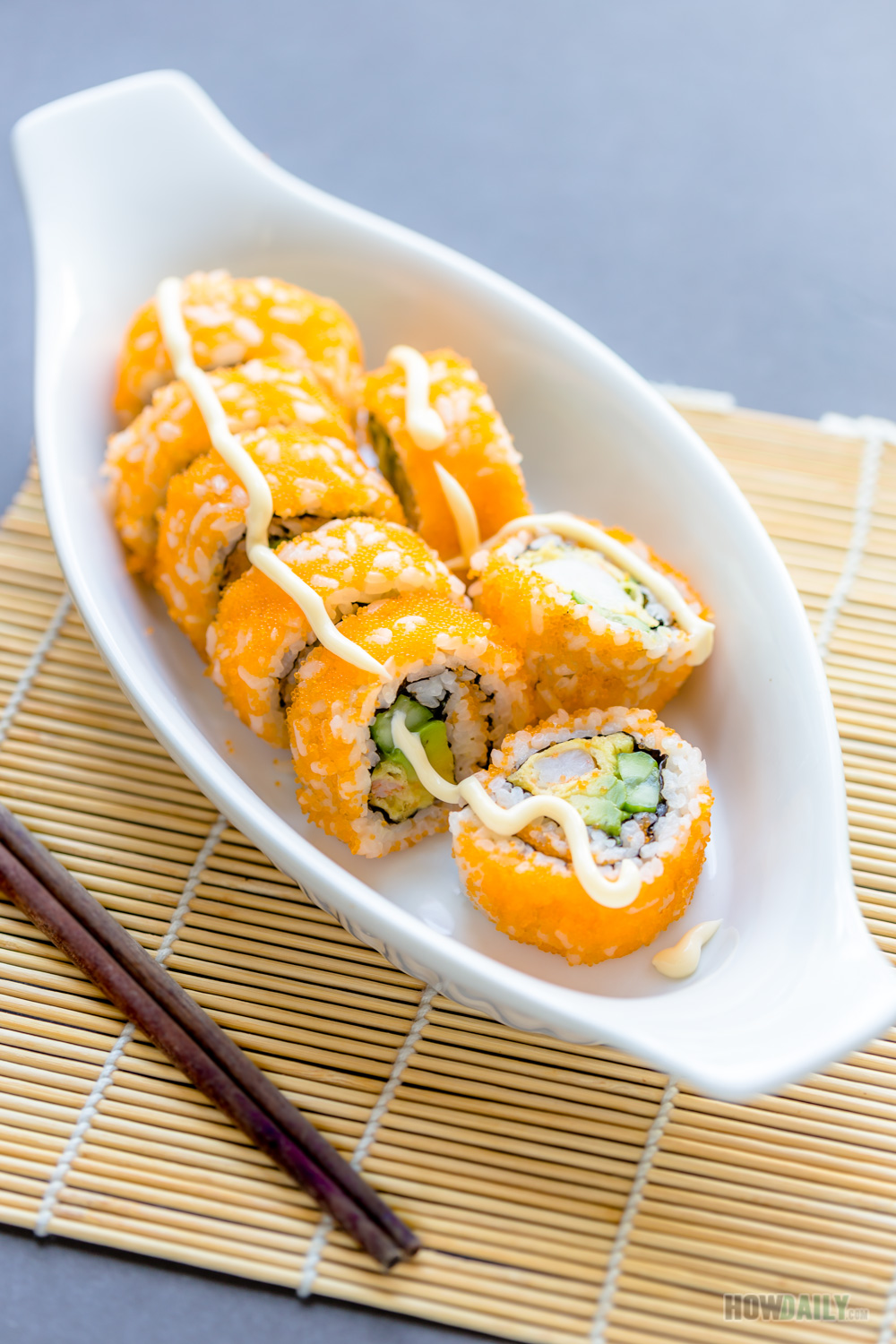 Boston Roll Recipe - Sushi Made from Shrimp, Avocado & Cucumber