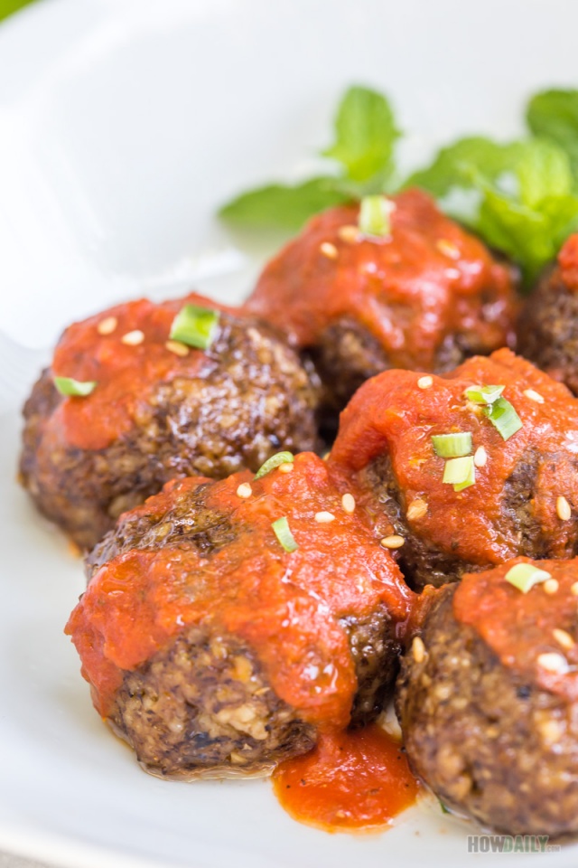 Baked Vegan Mushroom Meatballs