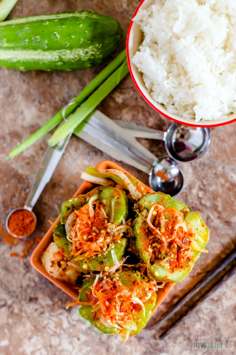 Korean Cucumber Kimchi Recipe Stuffed And Fermented For A Delicious Taste