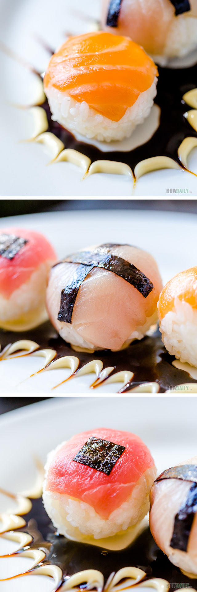 Round ball shaped Temari-sushi