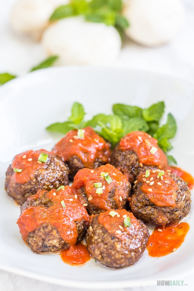 Vegan Mushroom Meatballs