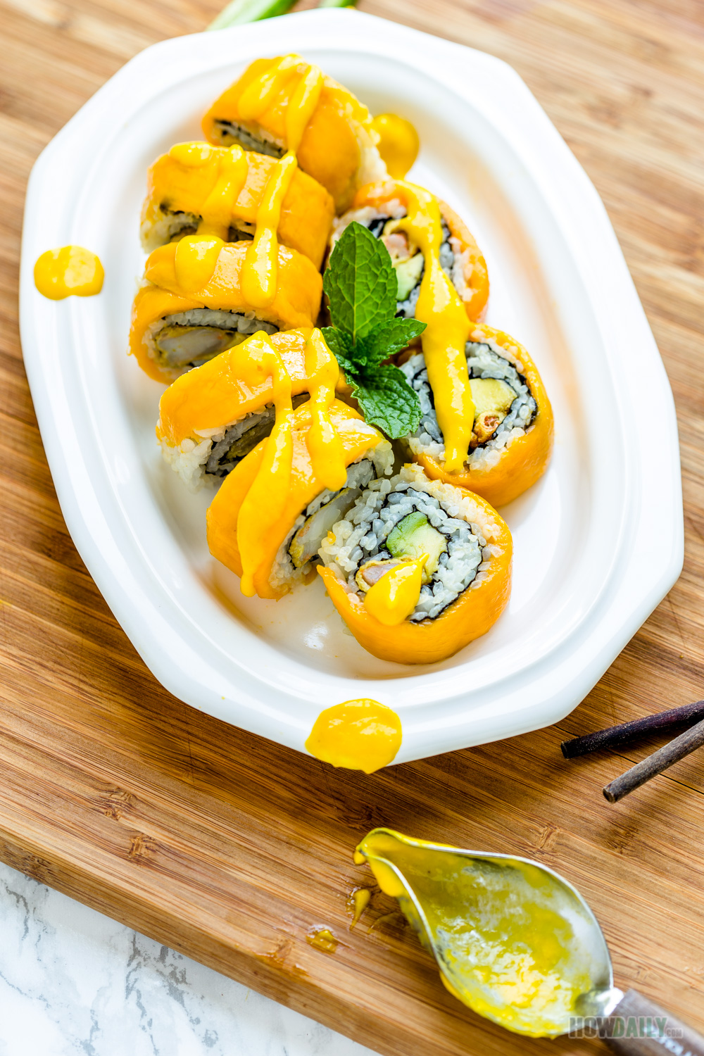 Crazy Mango Roll Recipe - Yummy Sushi with Tropical Mango