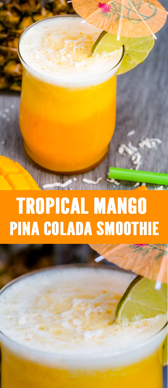Tropical Mango Pina colada smoothie