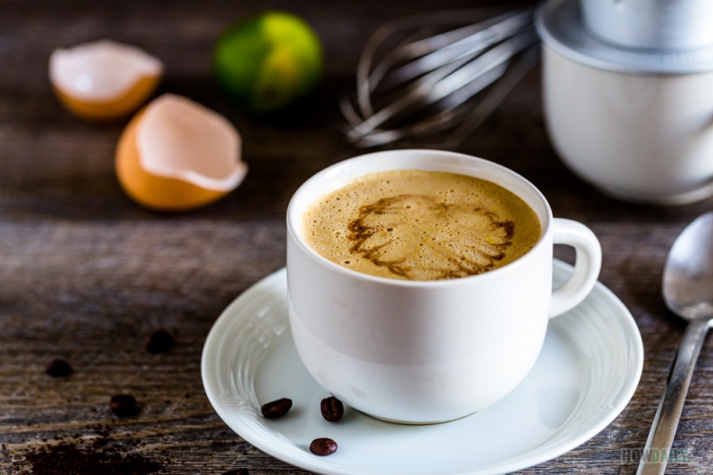 Egg yolk coffee cup