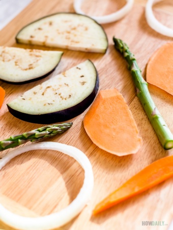 Prepare vegetables for tempura