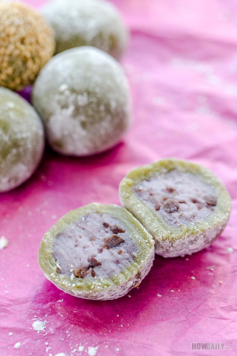 Sweet Potato Matcha Green Tea Mochi Recipe (Cute Japanese Dessert)