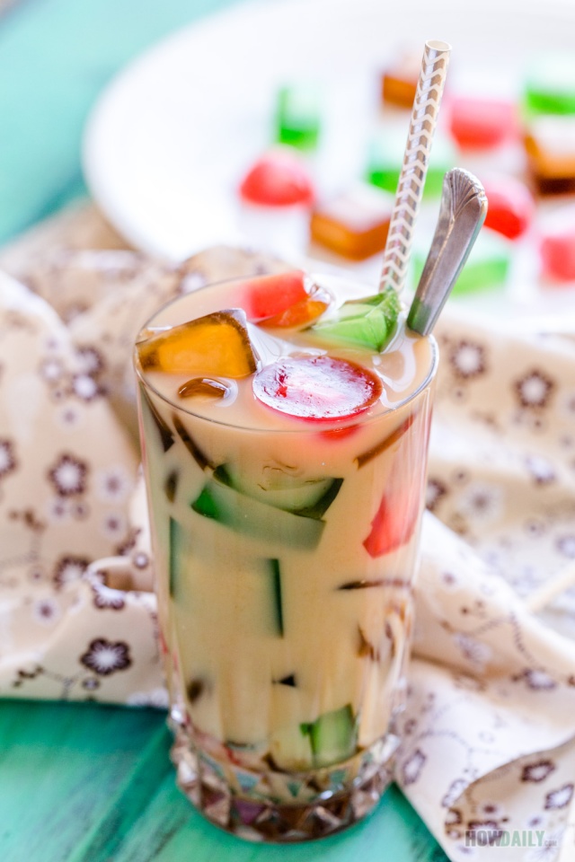 Cream cheese jelly milk tea