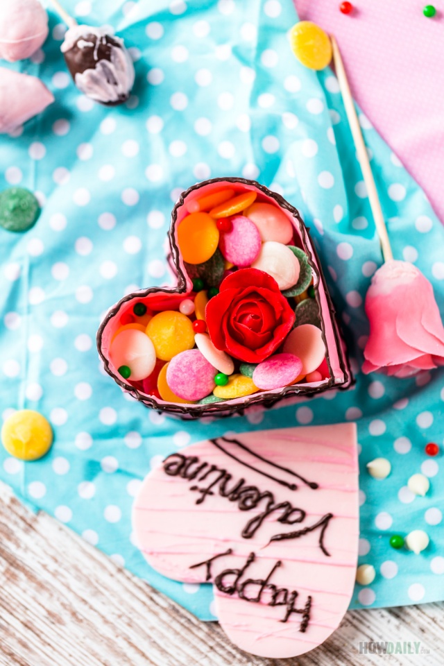 Heart shaped chocolate box