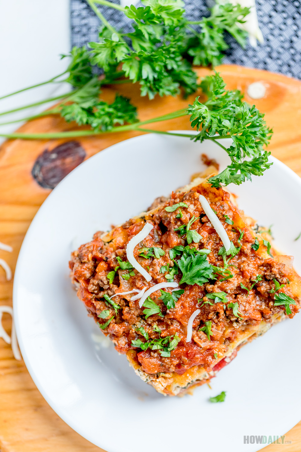 Twi-baked Spinach - Ground Beef Layered Lasagna