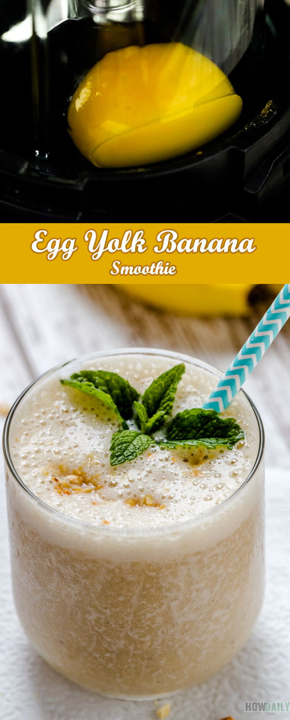 Super Protein Breakfast Recipe: Egg Yolk and Banana Smoothie Recipe by @HowDaily