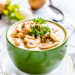 Healthy chicken mushroom soup