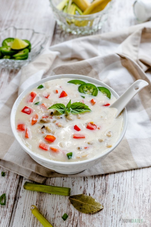 Coconut clam chowder with lemongrass