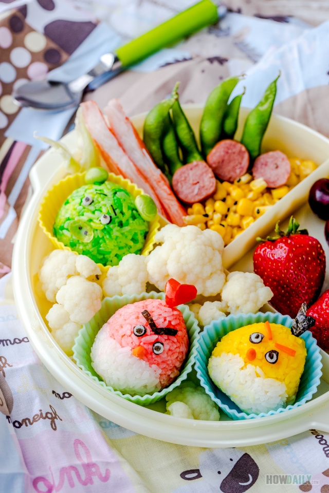 Angry bird onigiri bento lunch box