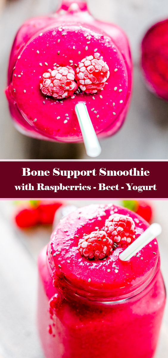 Bone Support Smoothie with Raspberries, Beet, Yogurt - Recipe by HowDaily