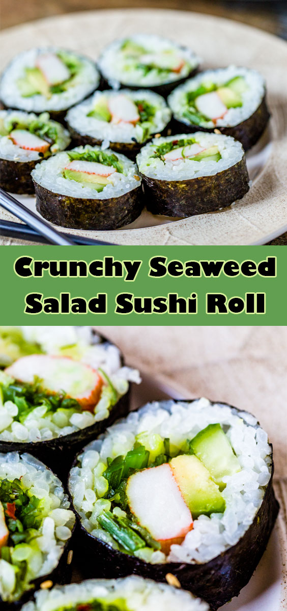 Recipe for crunchy salad sushi roll by HowDaily