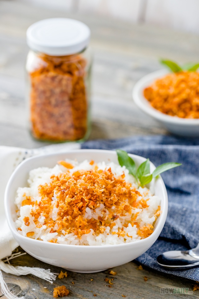 Salmon furikake on top of rice