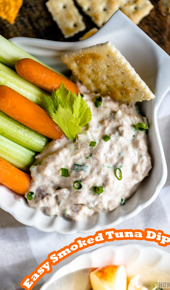Simple smoked tuna dip with mayonnaise and a vast of spice and herbs