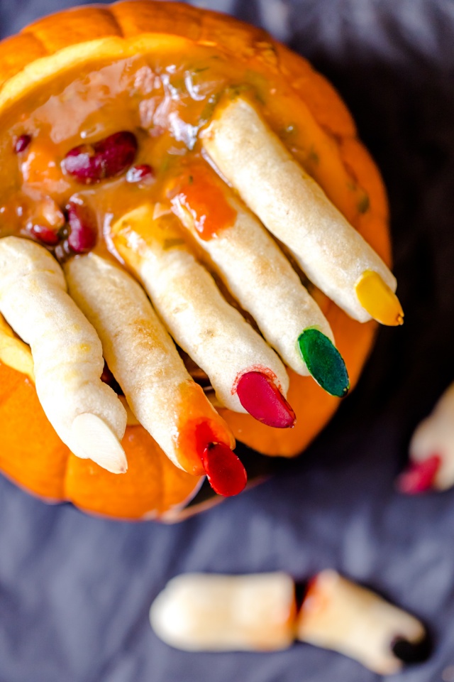 Eerie Witches' fingers bread sticks