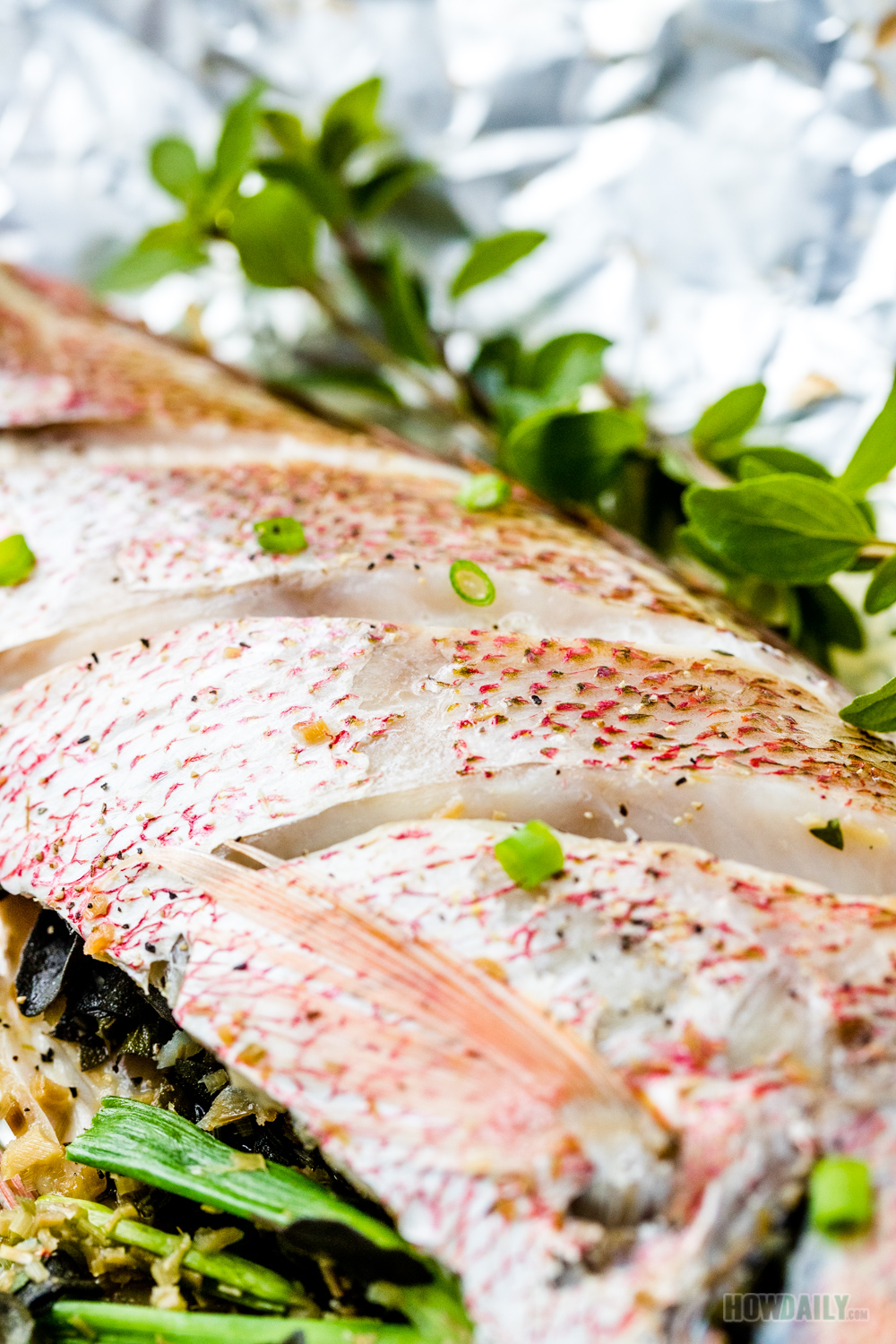 Oven Baked Whole Red Snapper With Seasoning Herb Recipe