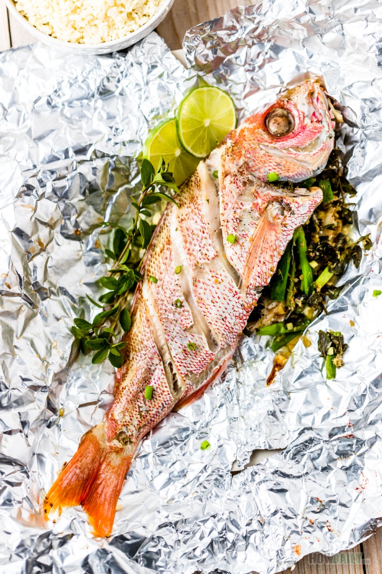 Oven Baked Whole Red Snapper With Seasoning Herb Recipe