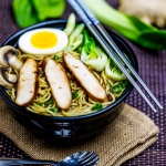 Japanese chicken ramen with bok choy